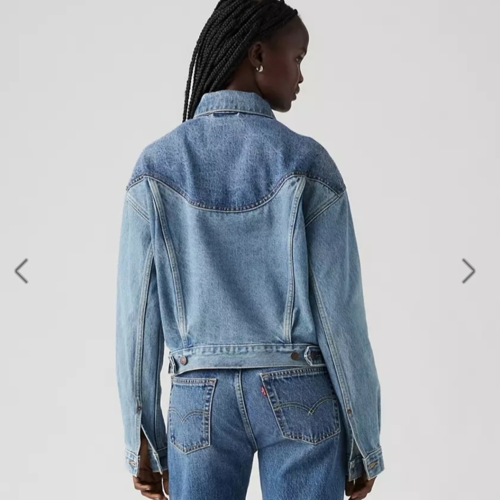 💙🔹️LEVIS🔹️ Shrunken 90s Trucker Western Ironic Iconic Jacket - Picture 5 of 10
